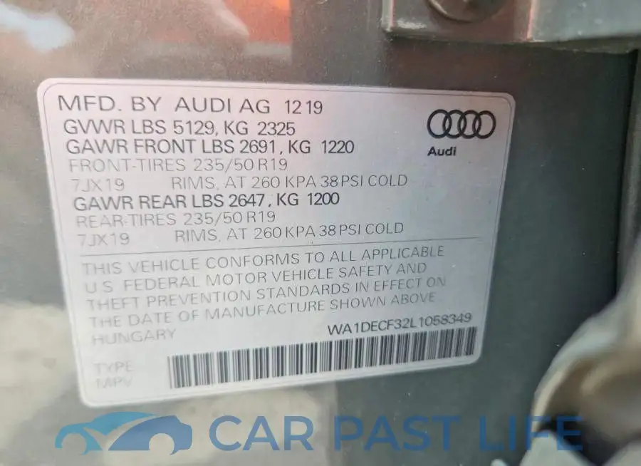 WA1DECF32L1058349# 14