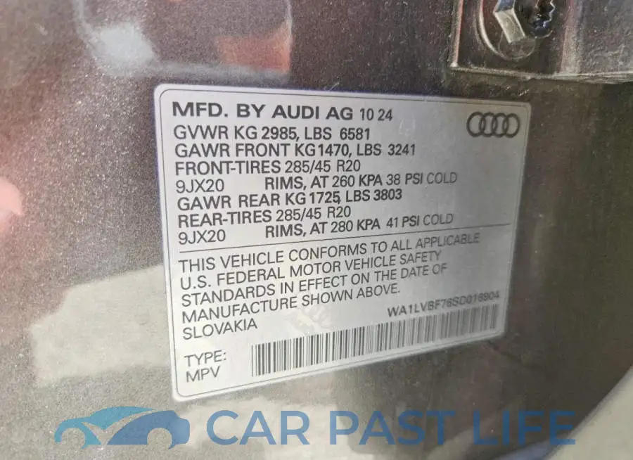 WA1LVBF76SD016904# 13