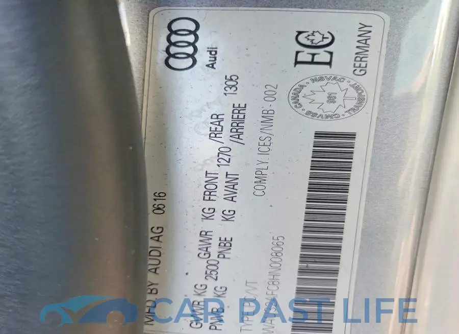 WAU32AFC8HN008065# 12