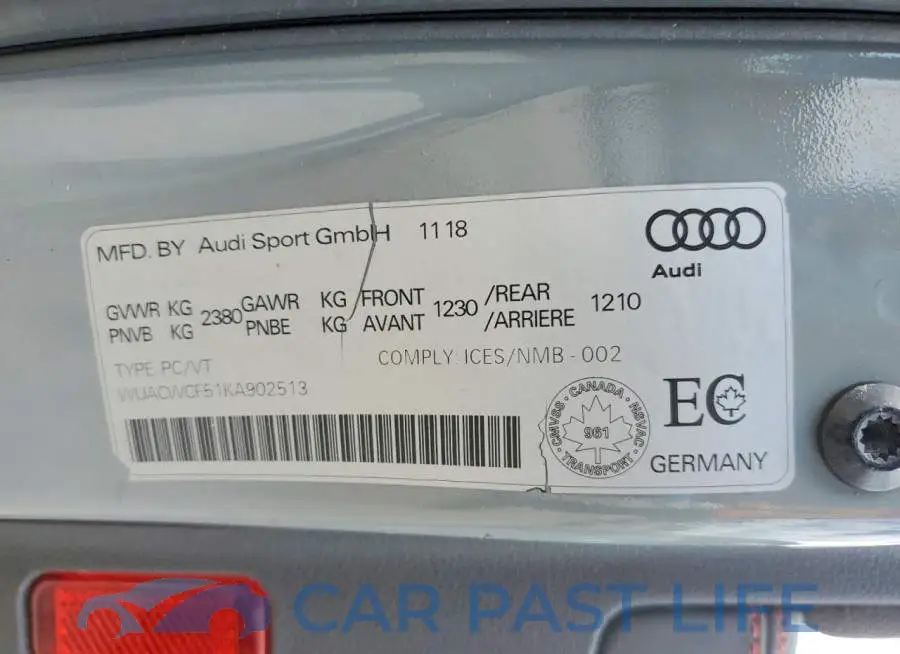 WUACWCF51KA902513# 13