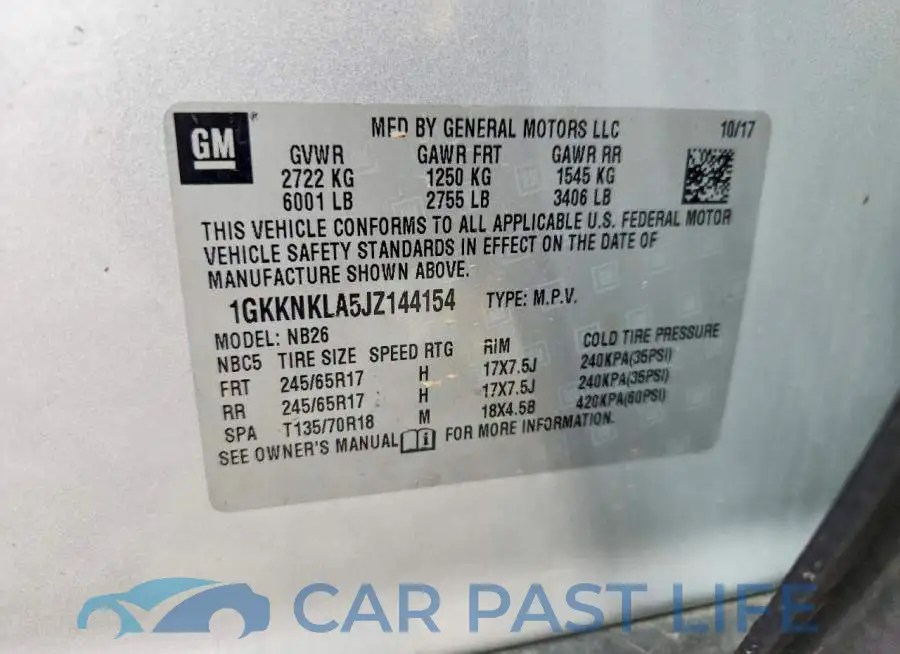 1GKKNKLA5JZ144154# 13