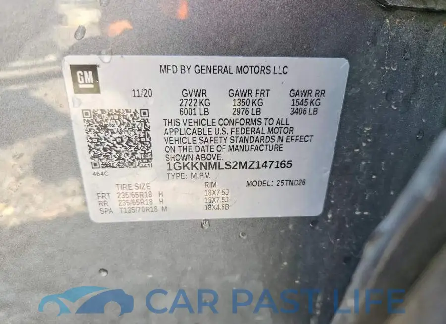 1GKKNMLS2MZ147165# 14