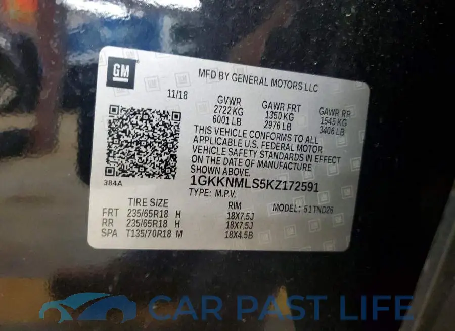 1GKKNMLS5KZ172591# 13