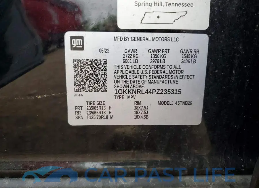 1GKKNRL44PZ235315# 14