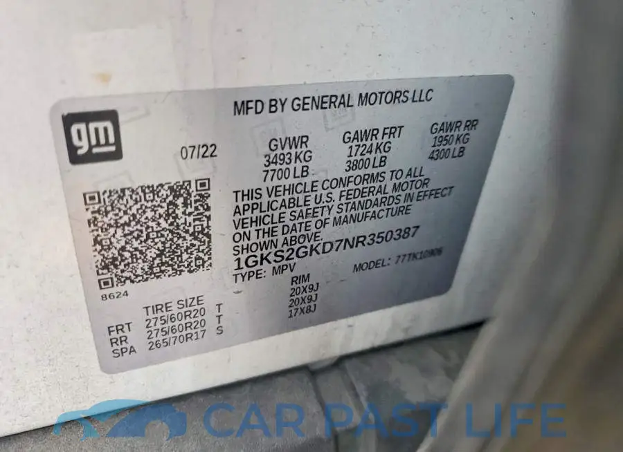1GKS2GKD7NR350387# 13