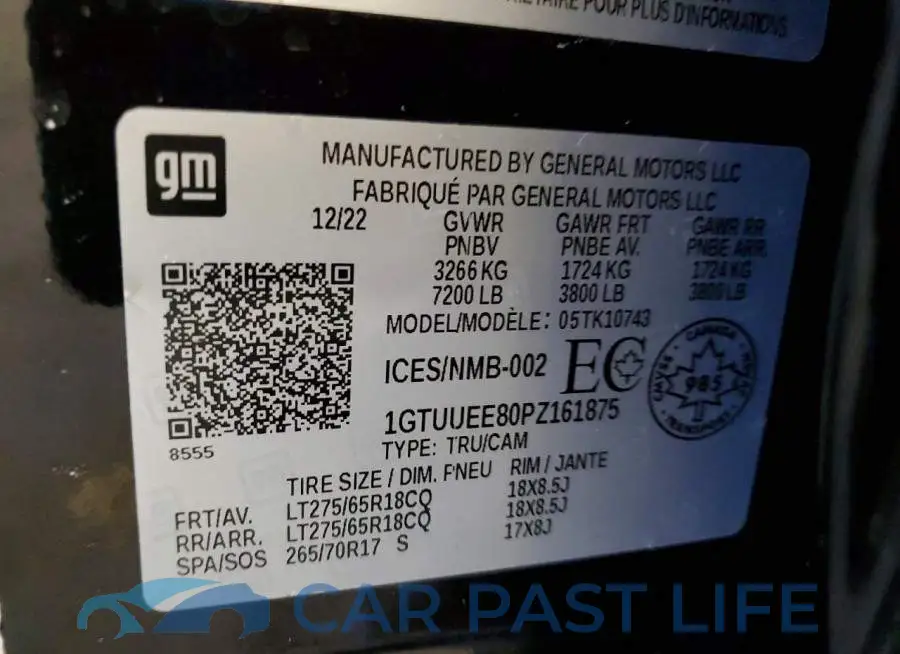 1GTUUEE80PZ161875# 12
