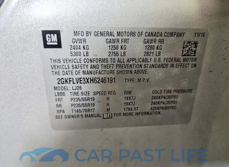2GKFLVE3XH6246191# 12