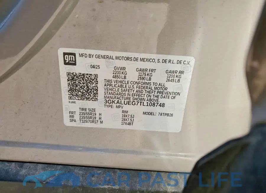 3GKALUEG7TL108748# 13