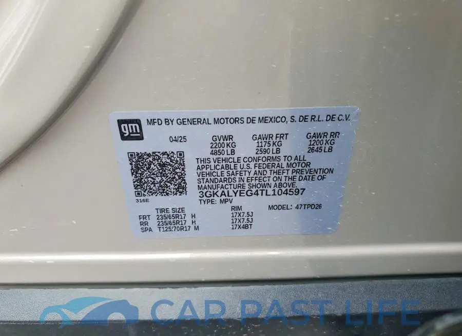 3GKALYEG4TL104597# 13