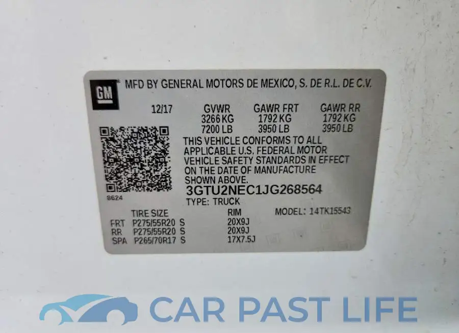 3GTU2NEC1JG268564# 12