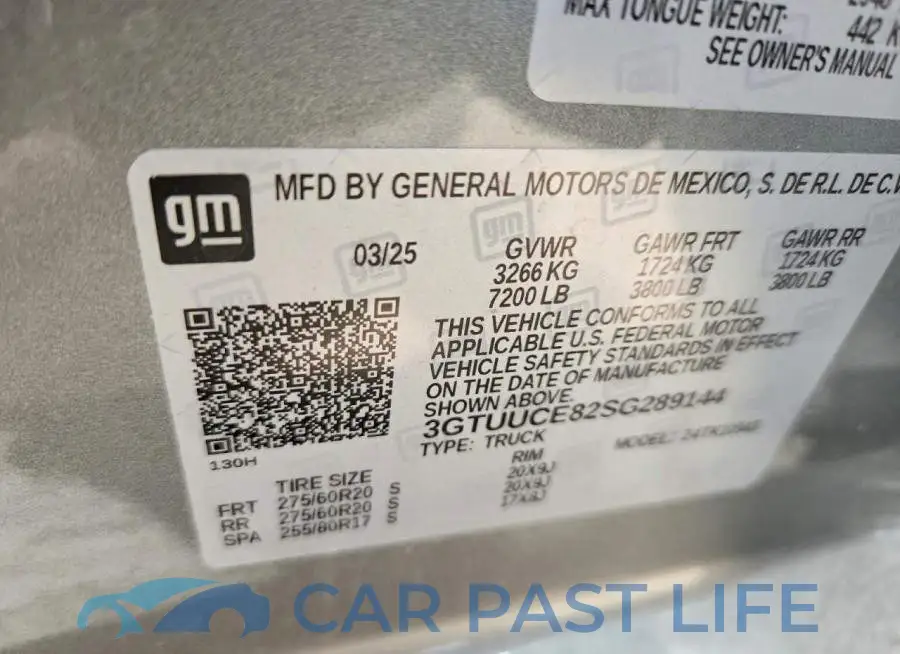 3GTUUCE82SG289144# 12