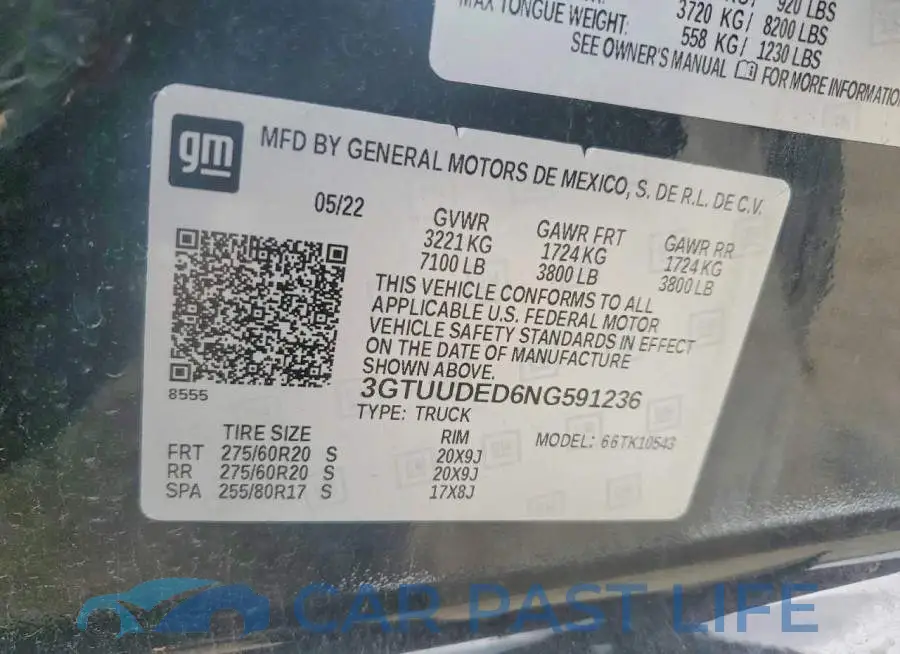 3GTUUDED6NG591236# 12