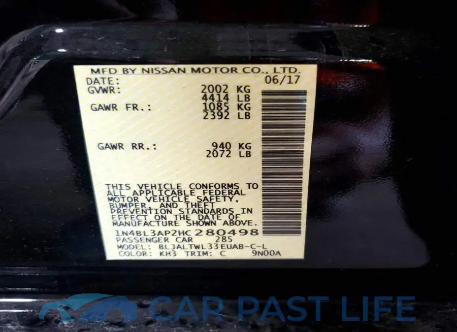 1N4BL3AP2HC280498# 12