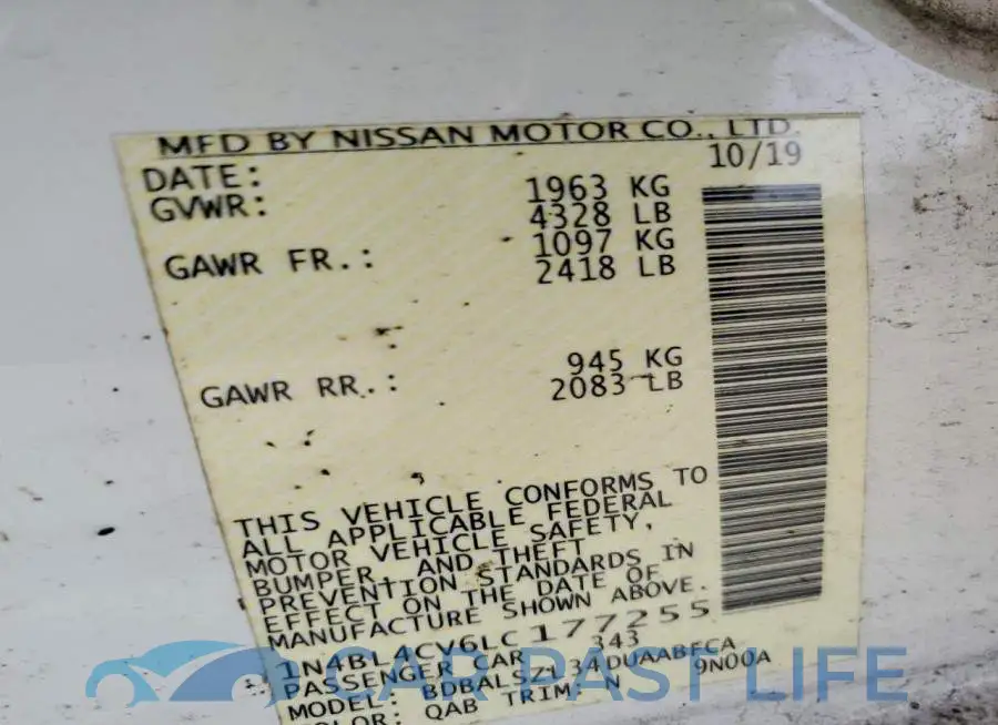 1N4BL4CV6LC177255# 12