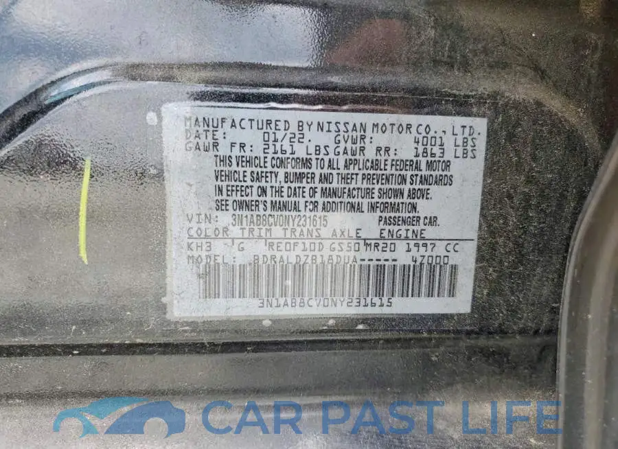3N1AB8CV0NY231615# 12