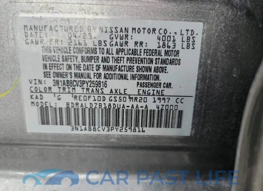 3N1AB8CV3PY259816# 12