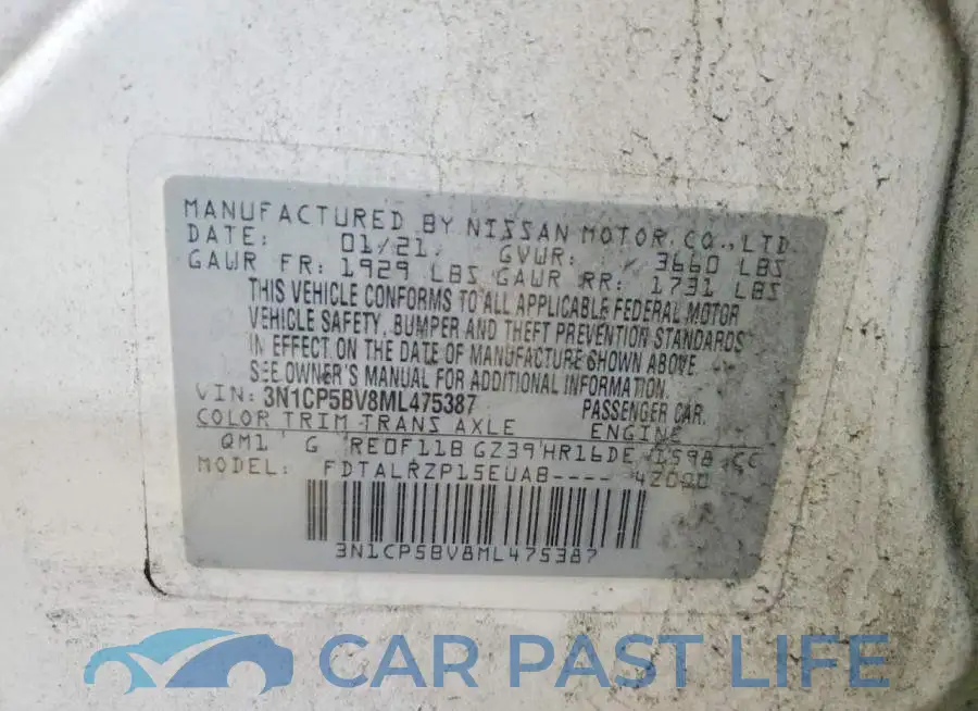 3N1CP5BV8ML475387# 12