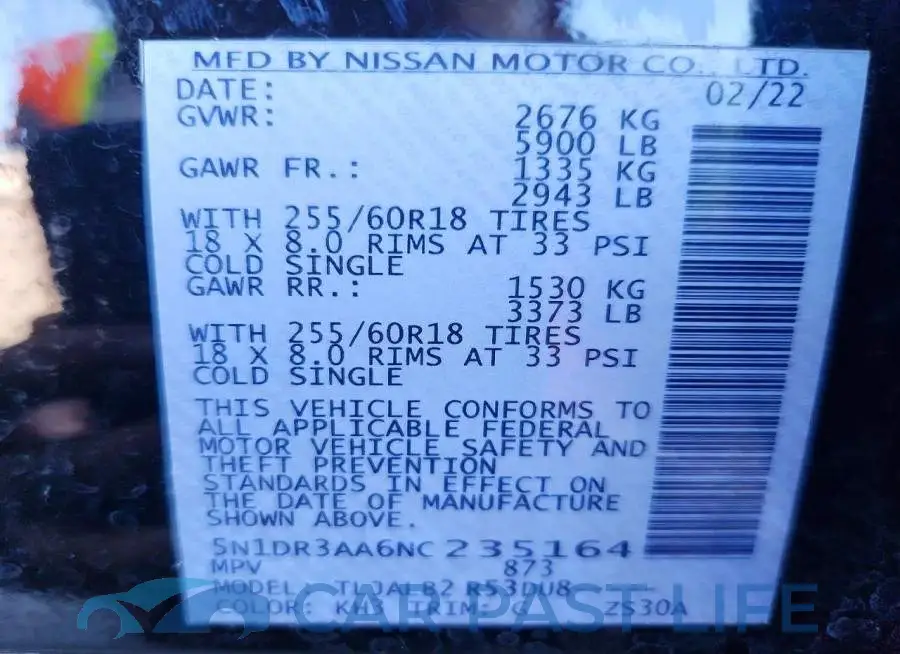 5N1DR3AA6NC235164# 13