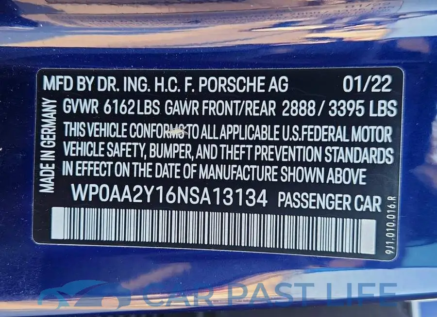 WP0AA2Y16NSA13134# 12