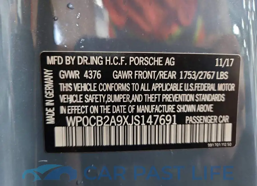 WP0CB2A9XJS147691# 12
