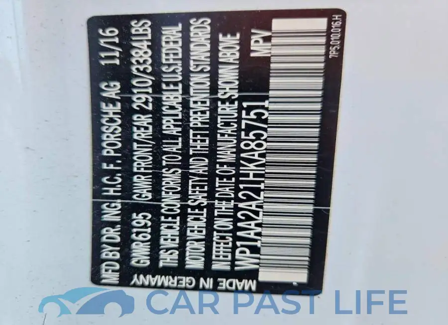 WP1AA2A21HKA85751# 13