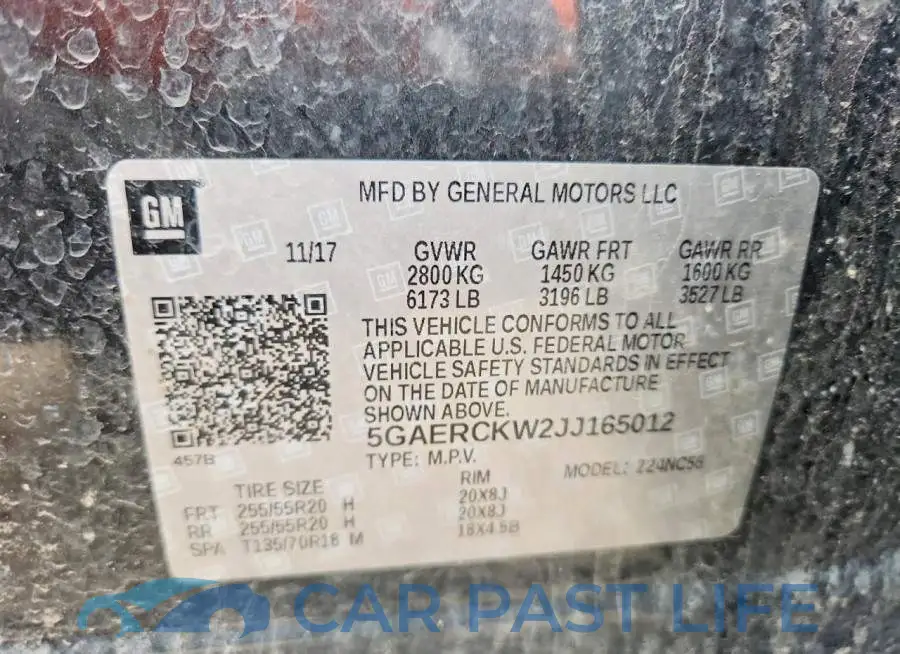 5GAERCKW2JJ165012# 13