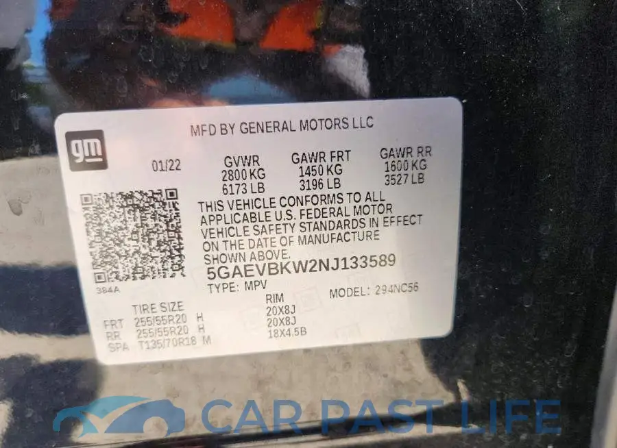 5GAEVBKW2NJ133589# 13