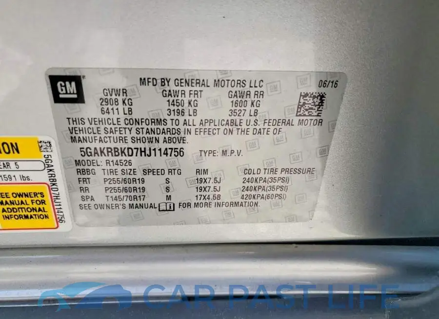 5GAKRBKD7HJ114756# 13