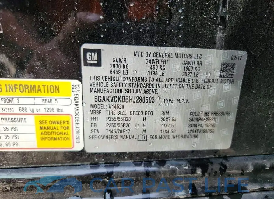 5GAKVCKD5HJ280503# 14