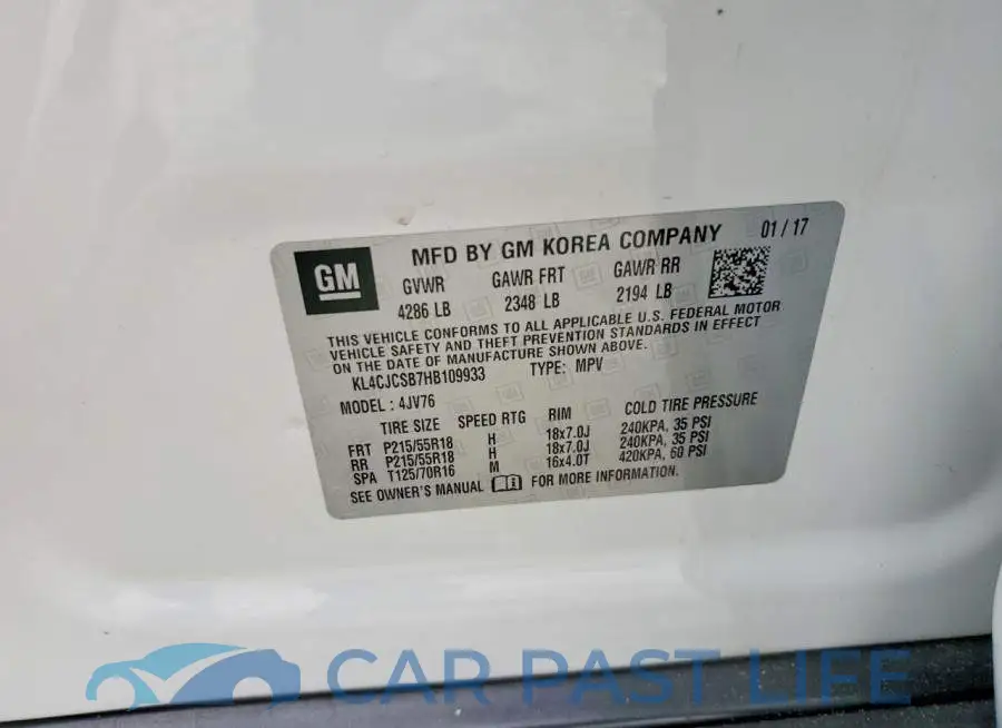 KL4CJCSB7HB109933# 13