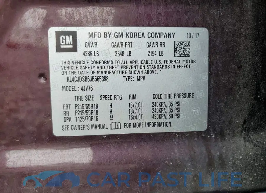 KL4CJDSB6JB565398# 12