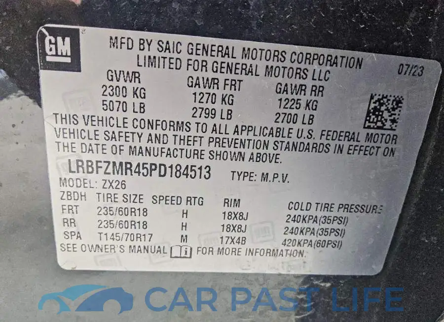 LRBFZMR45PD184513# 13