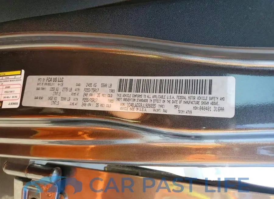 1C4BJWDG9JL926655# 12