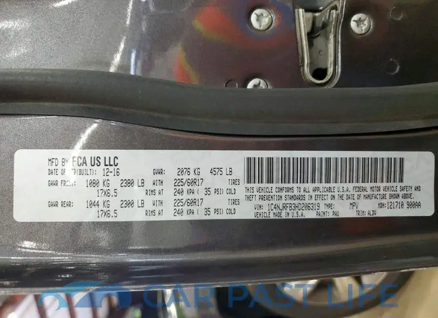 1C4NJRFB3HD206319# 13