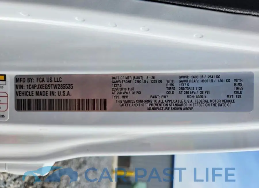 1C4PJXEG9TW285535# 12