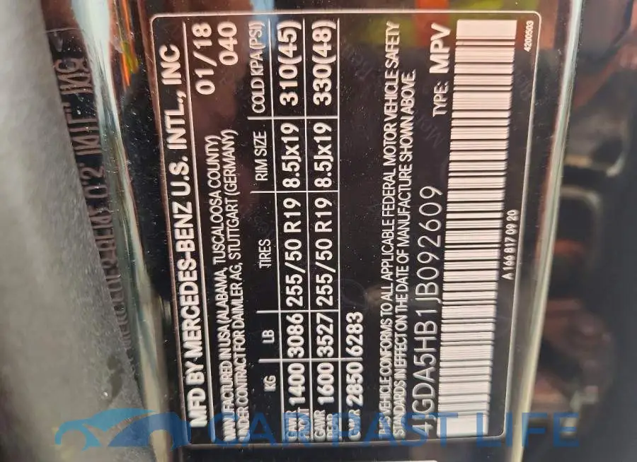 4JGDA5HB1JB092609# 14