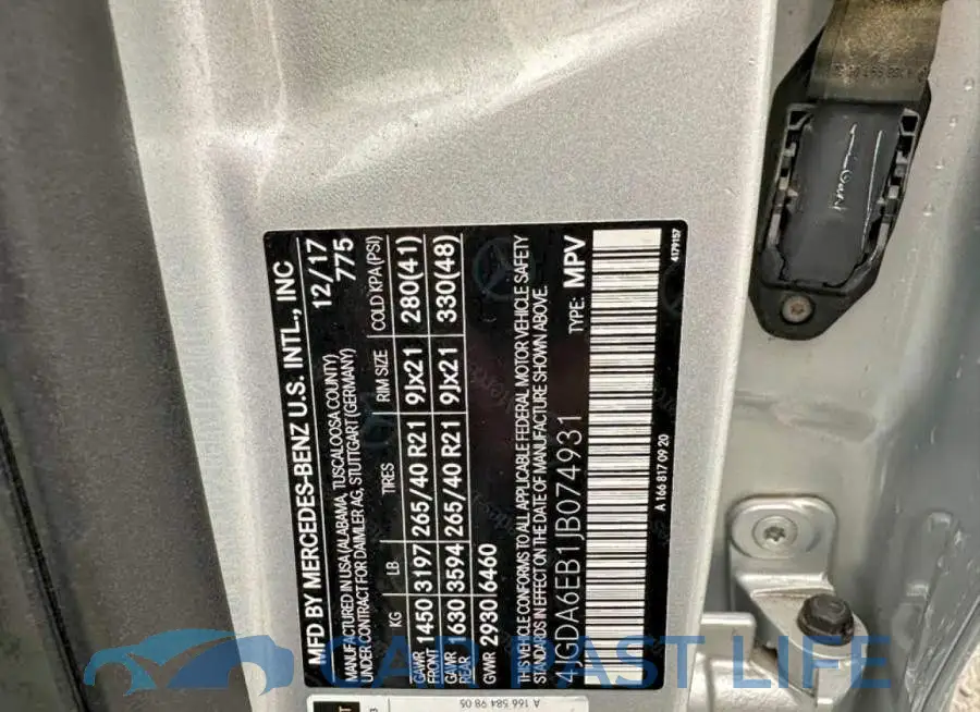 4JGDA6EB1JB074931# 10