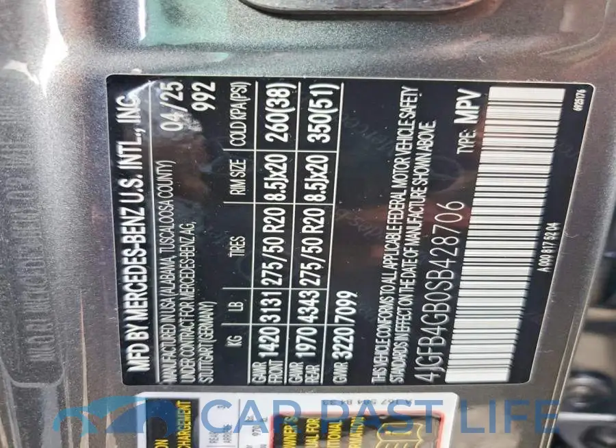 4JGFB4GB0SB428706# 13