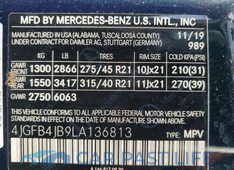 4JGFB4JB9LA136813# 12