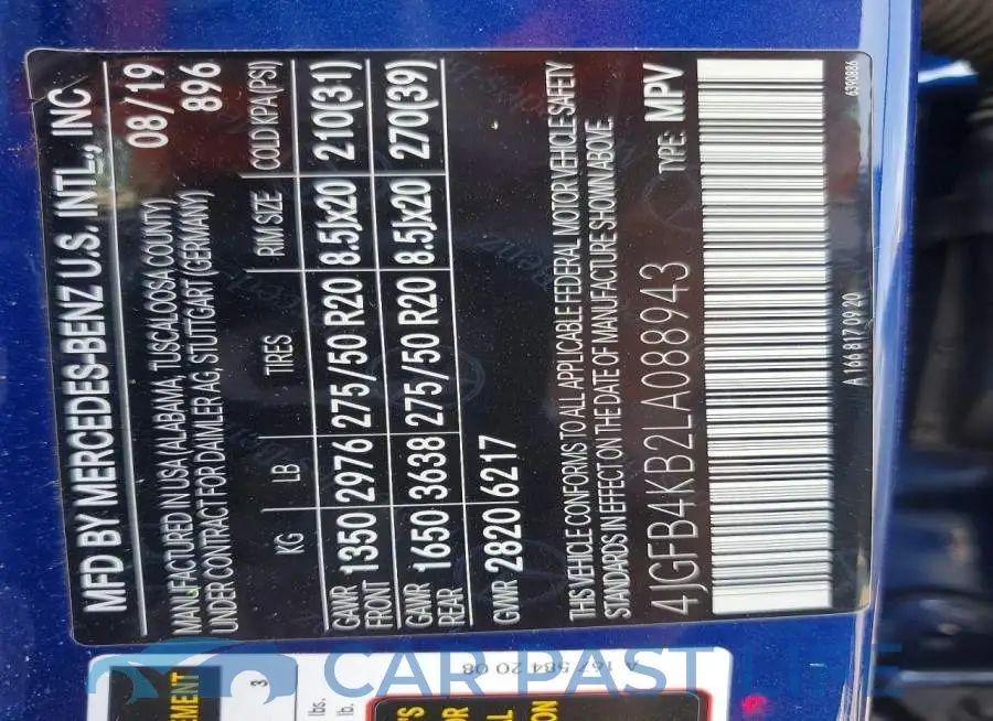 4JGFB4KB2LA088943# 13