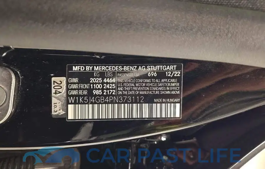 W1K5J4GB4PN373112# 10