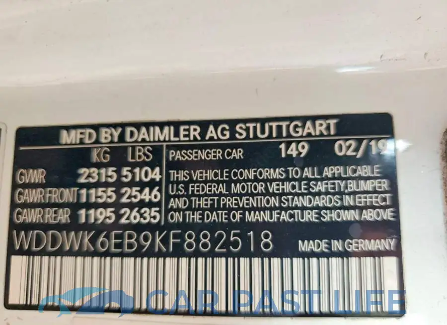 WDDWK6EB9KF882518# 12