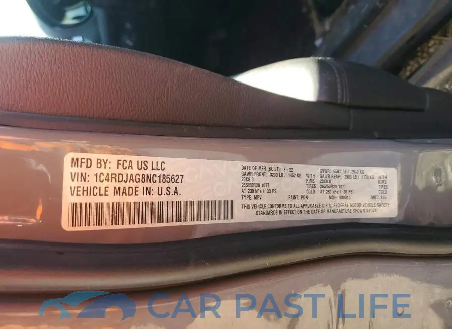 1C4RDJAG8NC185627# 13