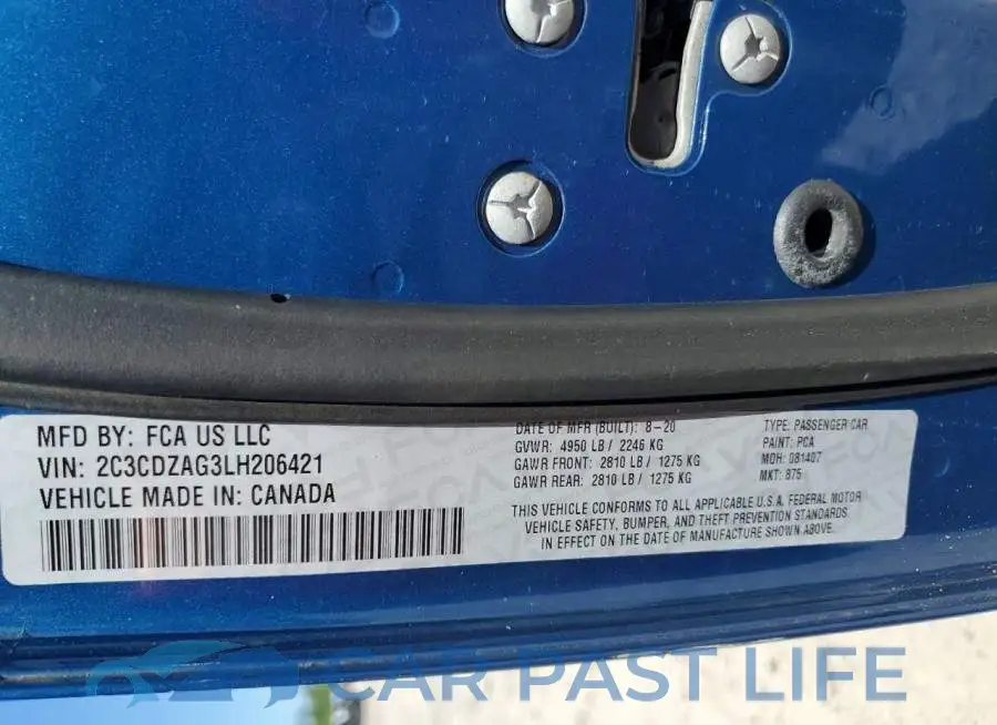 2C3CDZAG3LH206421# 13