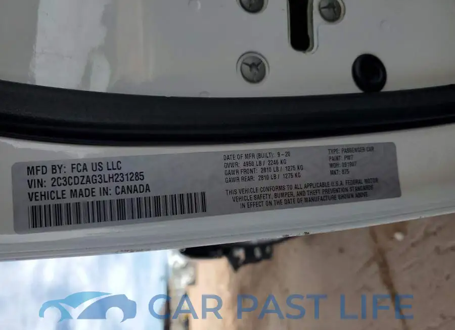 2C3CDZAG3LH231285# 12