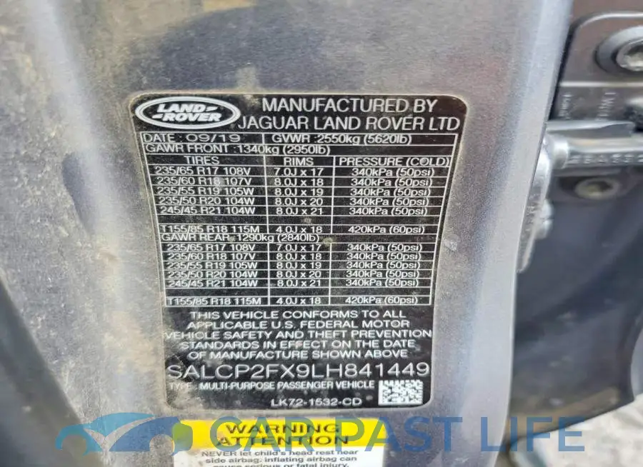 SALCP2FX9LH841449# 13