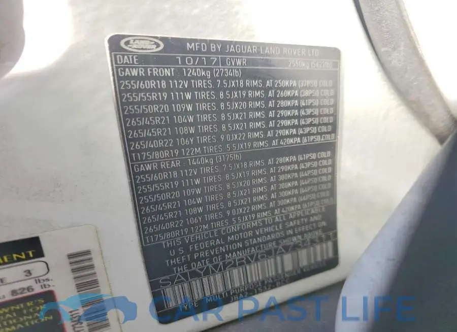 SALYM2RV6JA734311# 13