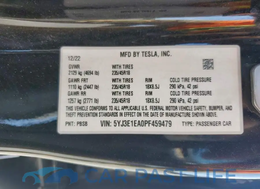 5YJ3E1EA0PF459479# 13