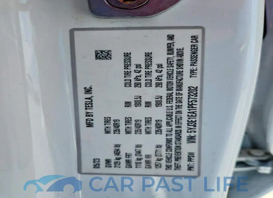 5YJ3E1EA1PF573202# 12