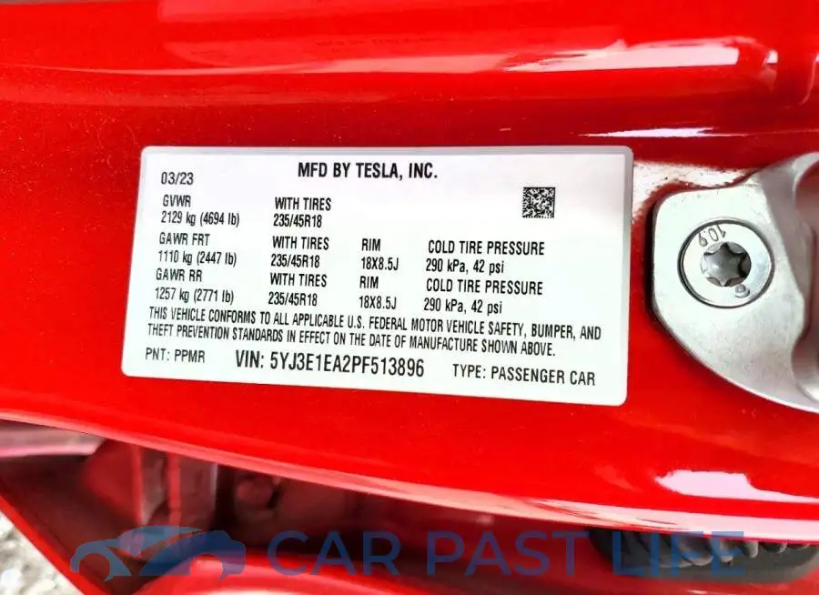 5YJ3E1EA2PF513896# 13